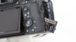 Lexar Silver Pro SD card in camera