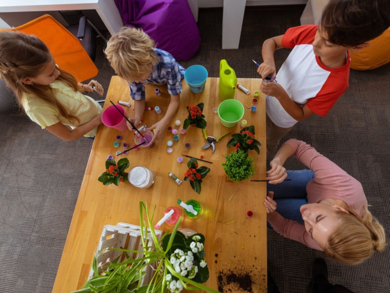 Children Doing Gardening Activities