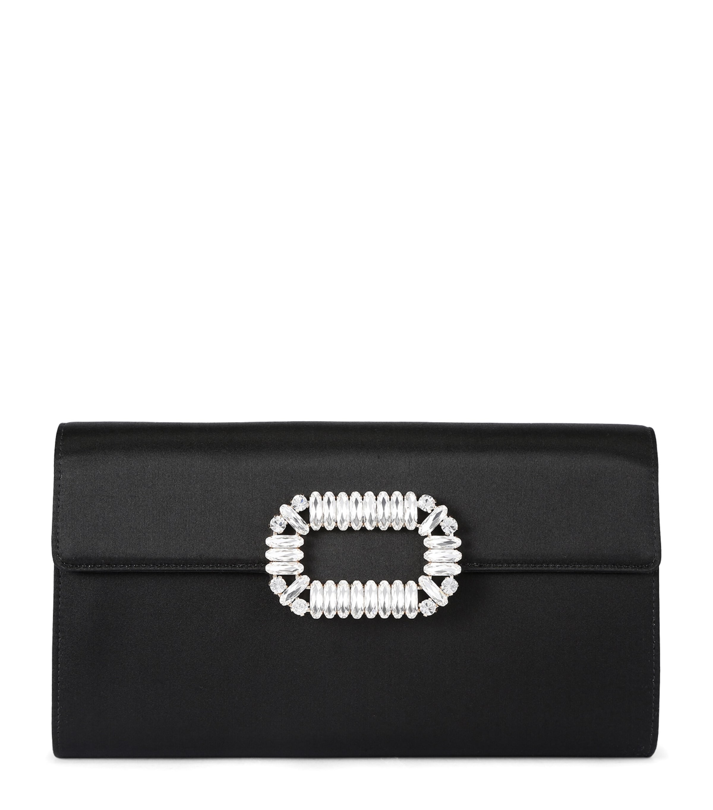 Roger Vivier Satin Pilgrim Choc Clutch Bag