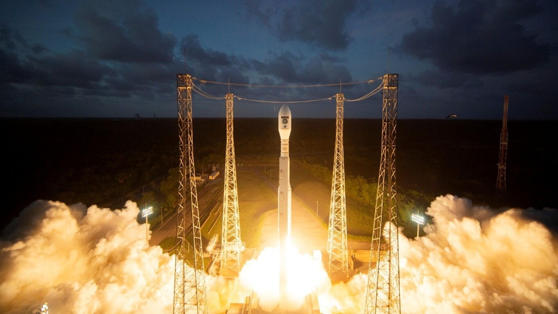 A photo of the Sentinel-3C satellite launching on board a rocket in September