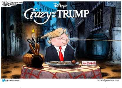 Political cartoon U.S. Trump Korea Summit Kim Jong Un Lady and the Tramp