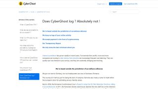 CyberGhost review - no logging policy