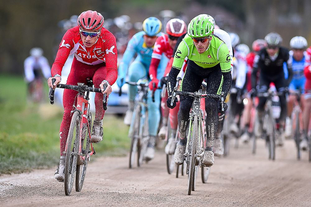 Katusha's Simon Spilak and Cannondale's Andrew Talansky
