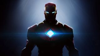 Iron Man stares at the player in a dark room