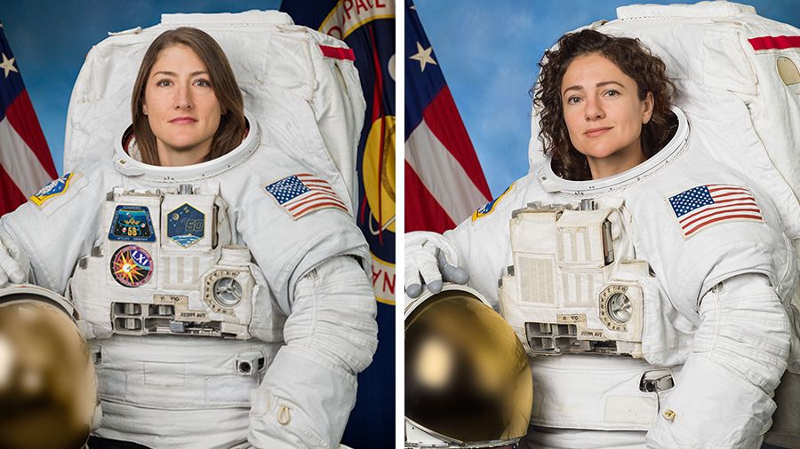 Astronauts Christina Koch (left) and Jessica Meir are scheduled to spacewalk together on Oct. 17 or Oct. 18, 2019.