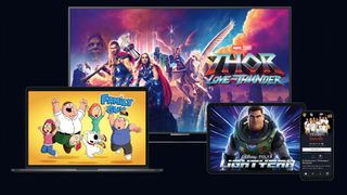 Disney Plus screen showing different shows on Disney Plus