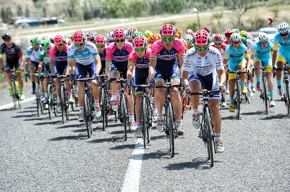 Taiwan's Feng Chun Kai leads the chase during stage 2 at Tour of Turkey
