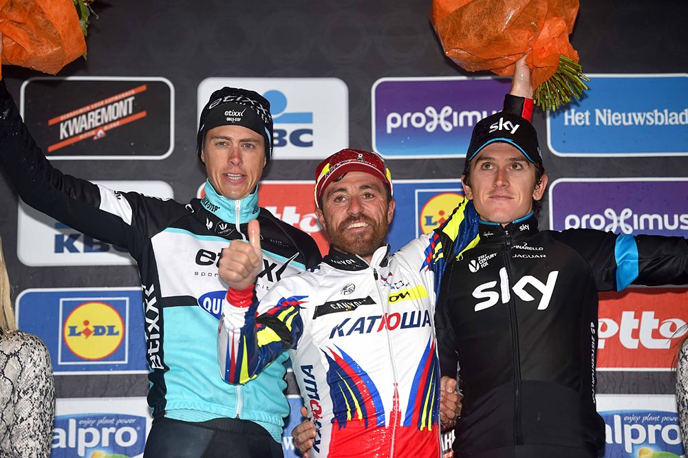 Luca Paolini (Katusha) tops the Gent-Wevelgem podium