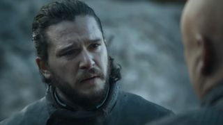 Jon Snow talking to Varys on Dragonstone. 