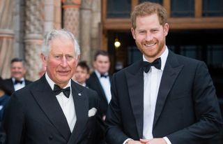 Prince Charles, Prince of Wales and Prince Harry, Duke of Sussex attend the "Our Planet" global premiere