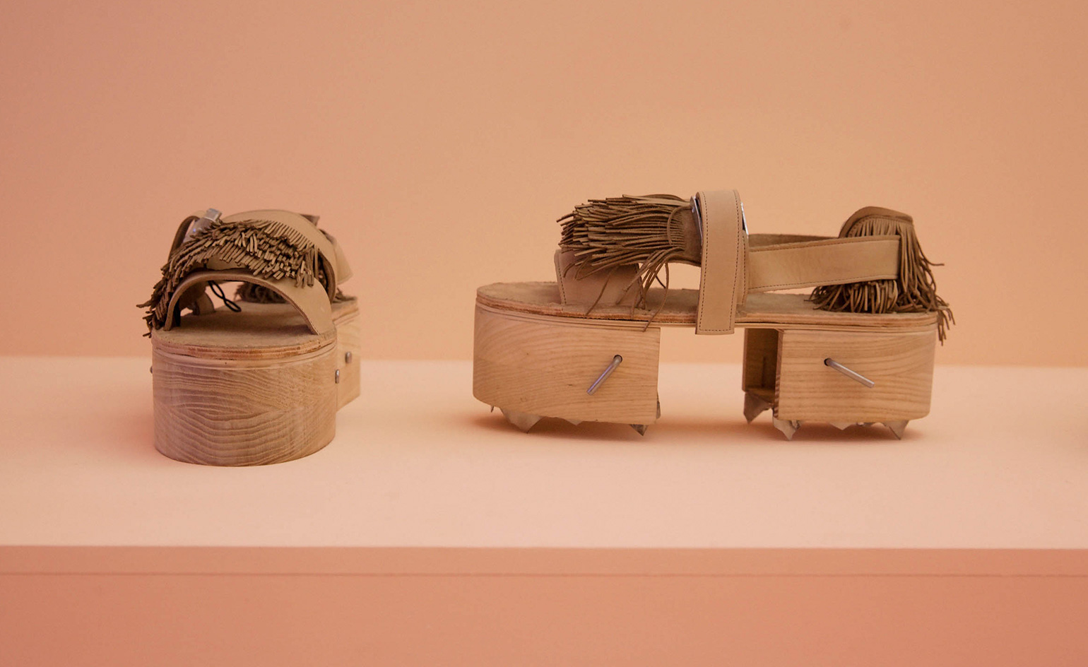 A pair of vertiginous wedges from Marina Chedel's award-winning shoe collection, aptly titled 'Over the Peak'.