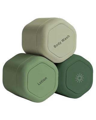 3 cadence travel capusule cases in monochromatic green colors 