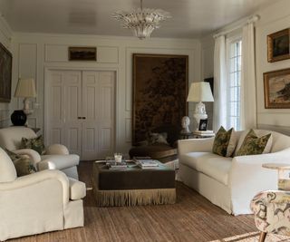 traditional living room with classic furnishings and antique accents