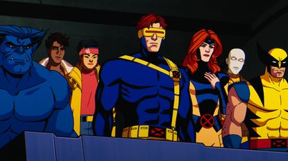 Members of the X-Men stand on the Blackbird jet in X-Men 97 episode 7