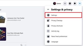 How to change password on Facebook: Open Settings and privacy