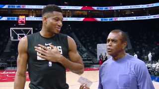 Giannis Antetokounmpo with Ahmad Rashad 