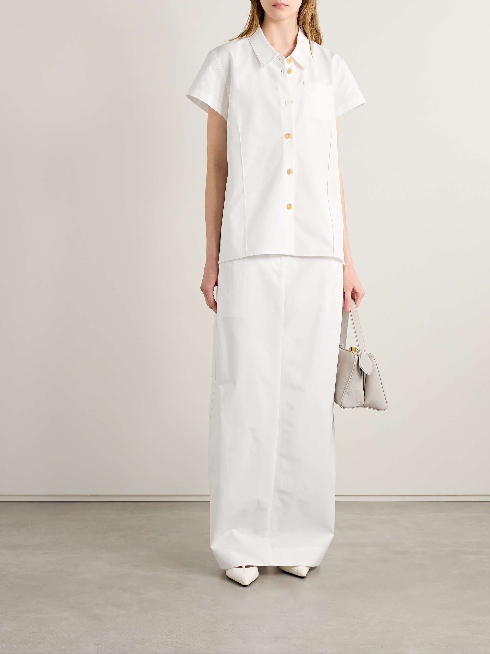Lucian Pleated Cotton-Poplin Maxi Skirt