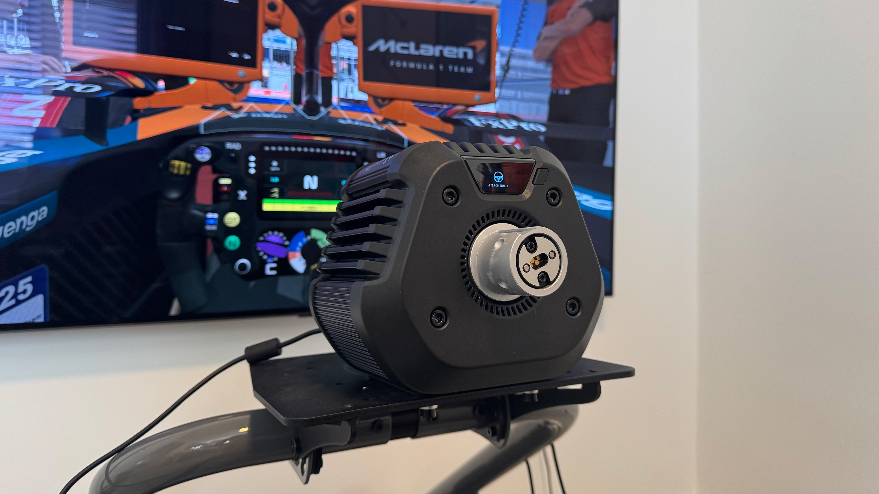 The compact wheelbase of the Logitech G RS50