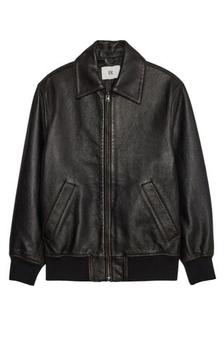 Banana Republic Oversized Leather Bomber Jacket