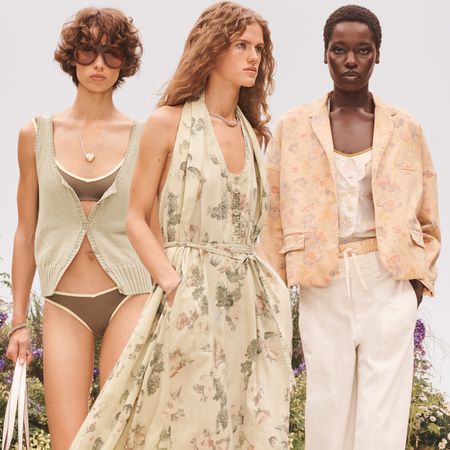 A model wearing a summer outfit from the Zara SRPLS FLWRS fashion collection