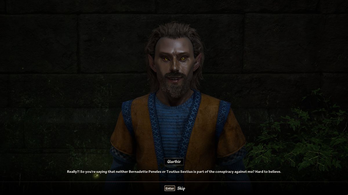 Oblivion Paranoia quest - Glarthir talking