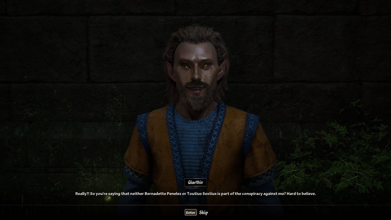 Oblivion Paranoia quest - Glarthir talking