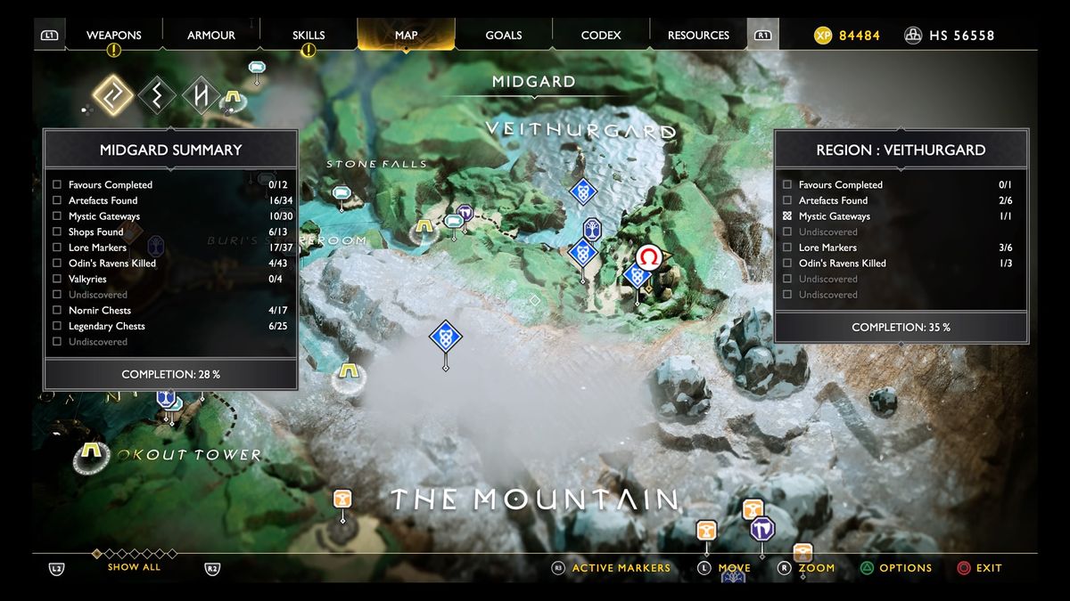 God of War treasure map locations