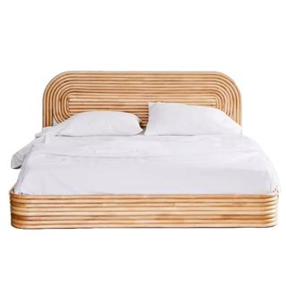 Rattan bed frame with curves