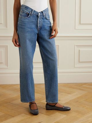 V Waist Baggy Mid-Rise Straight-Leg Jeans