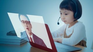 girl taking lessons from home