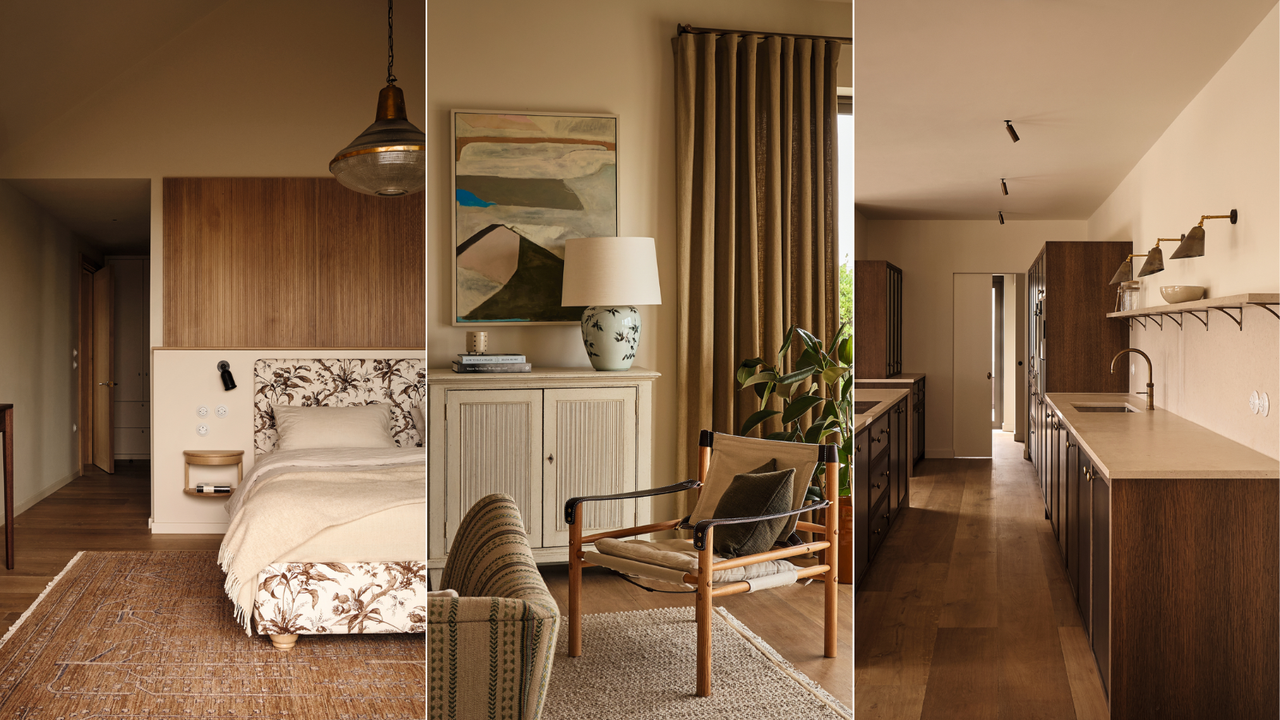 three images of interior collaged