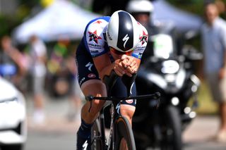 Evenepoel beats Lampaert to win first elite men's Belgian time trial title