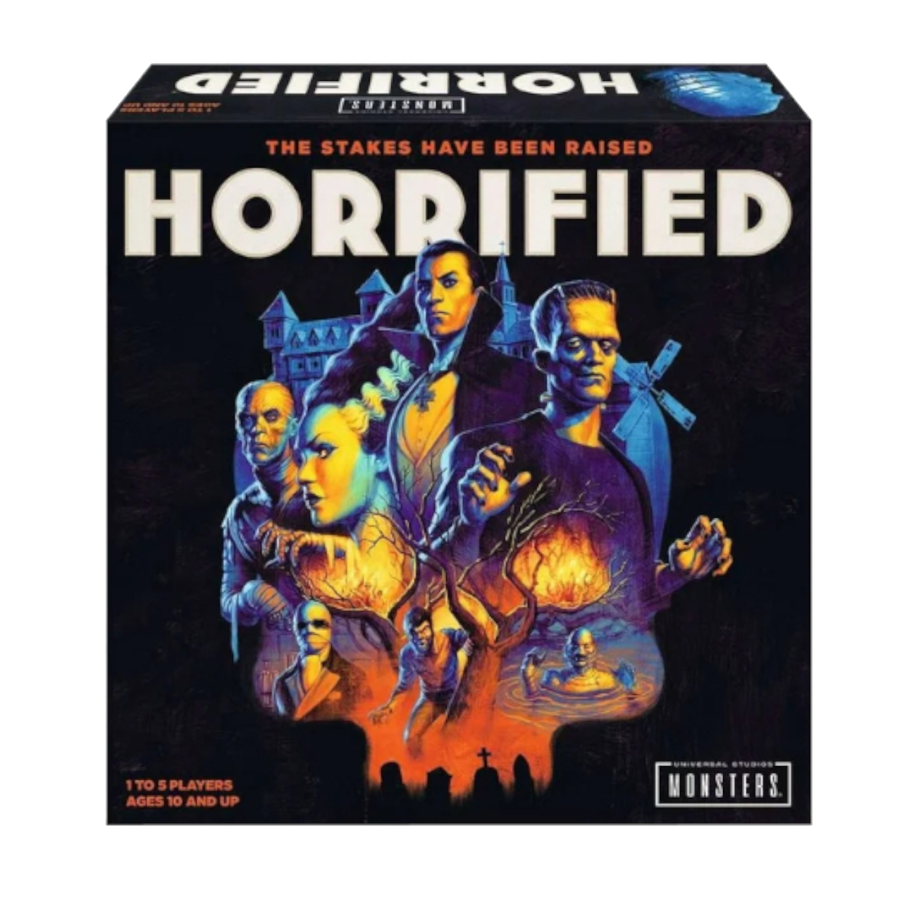 Horrified box on a plain background