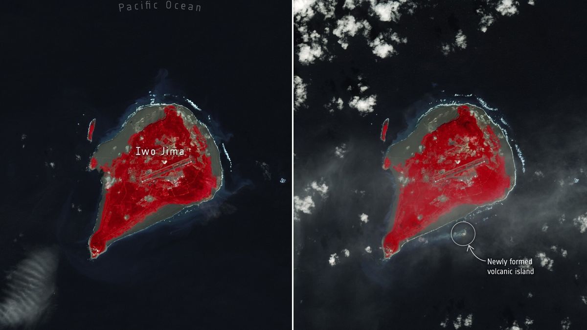 A volcano birthed a new island, and a NASA satellite saw it from