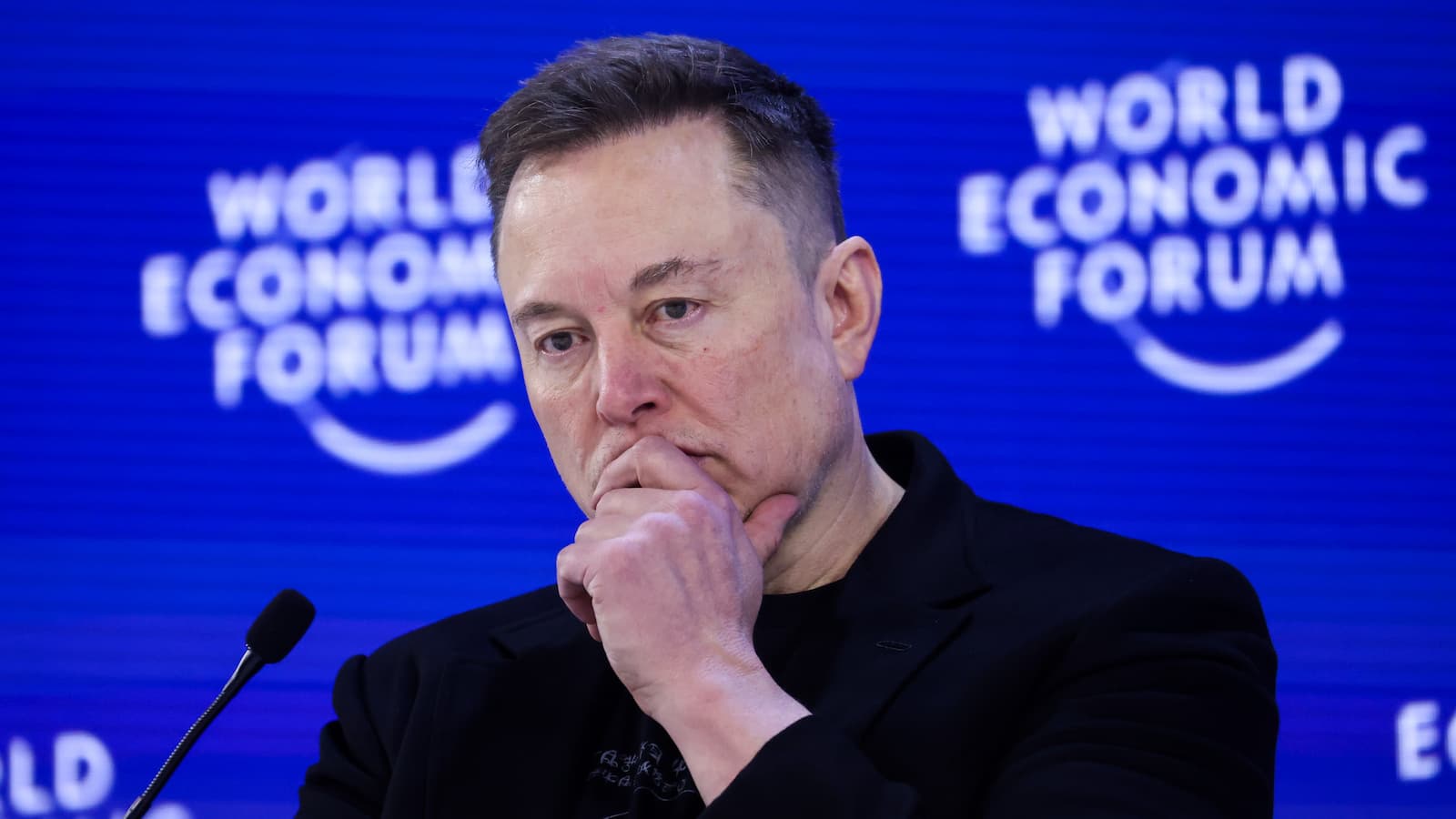 Elon Musk, chief executive officer of Tesla Inc., during the World Economic Forum (WEF) in Davos, Switzerland