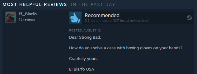 Steam review reading 