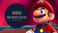 An image of Super Mario posted on the White House X account beside the White House logo