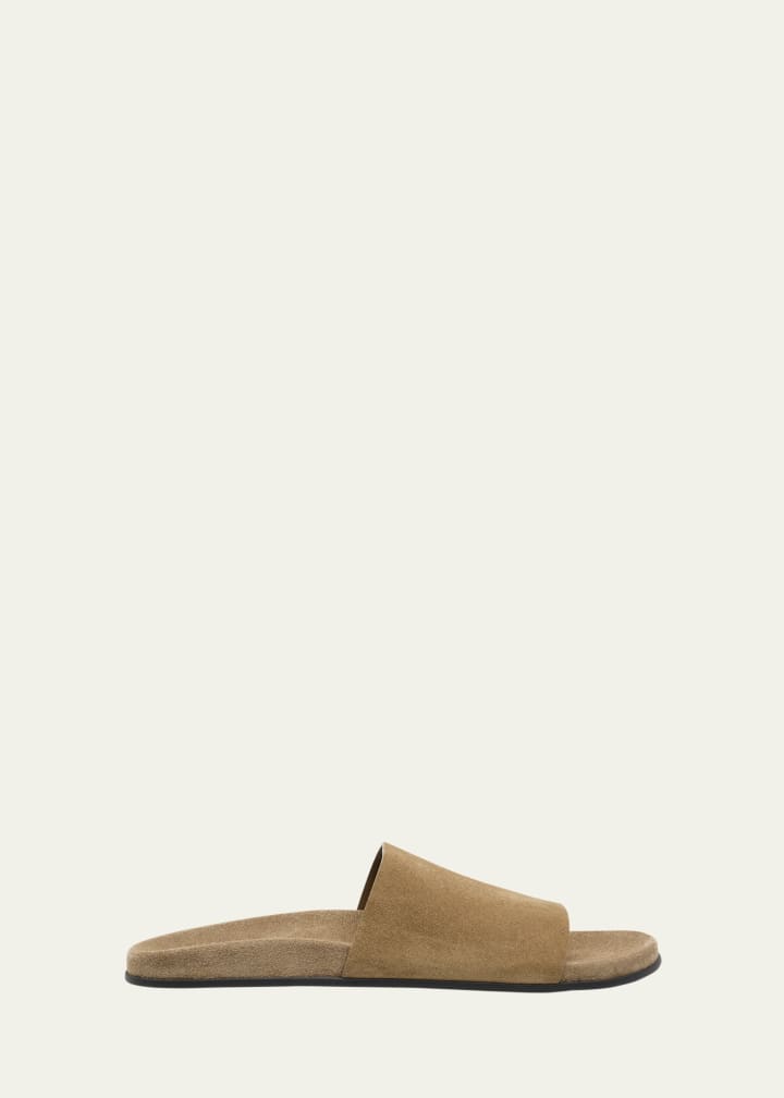 Hugh Suede Flat Slide Sandals