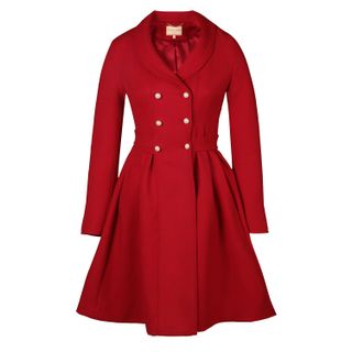 'kennedy' 100% Wool Dress Coat in Rosso by Santinni