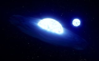 An artist's depiction of the binary star system HR 6819.