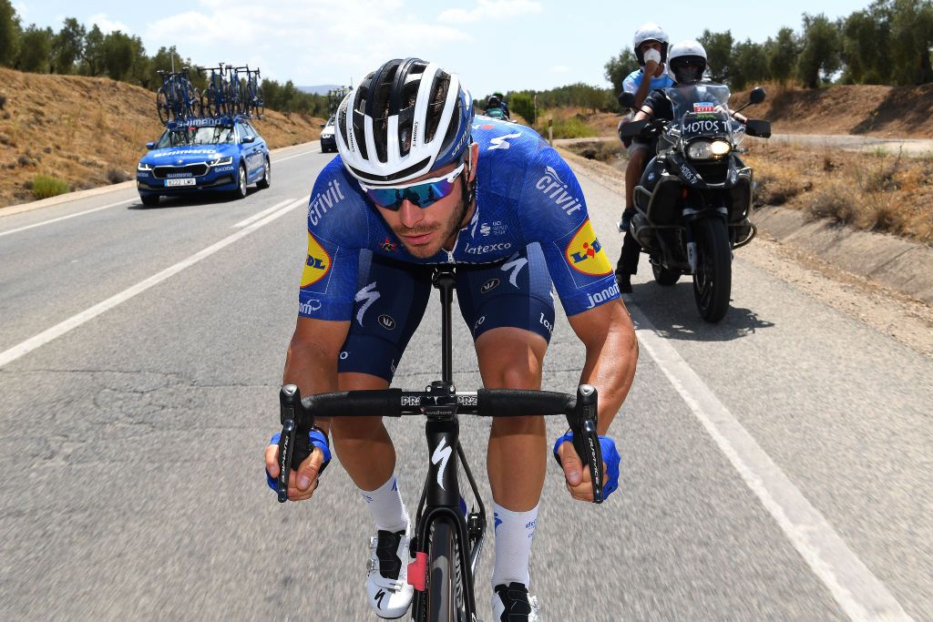 CORDOBA SPAIN AUGUST 26 Florian Senechal of France and Team Deceuninck QuickStep competes during the 76th Tour of Spain 2021 Stage 12 a 175 km stage from Jan to Crdoba lavuelta LaVuelta21 on August 26 2021 in Cordoba Spain Photo by Tim de WaeleGetty Images