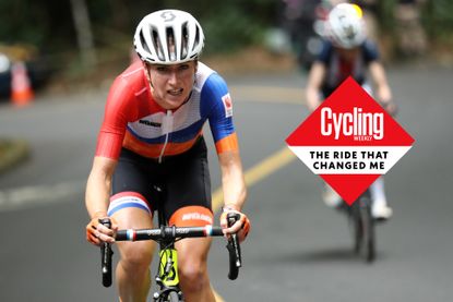 Annemiek van Vleuten riding clear in the road race at the 2016 Rio Olympics