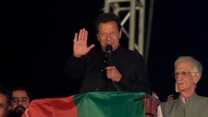 Imran Khan on stage