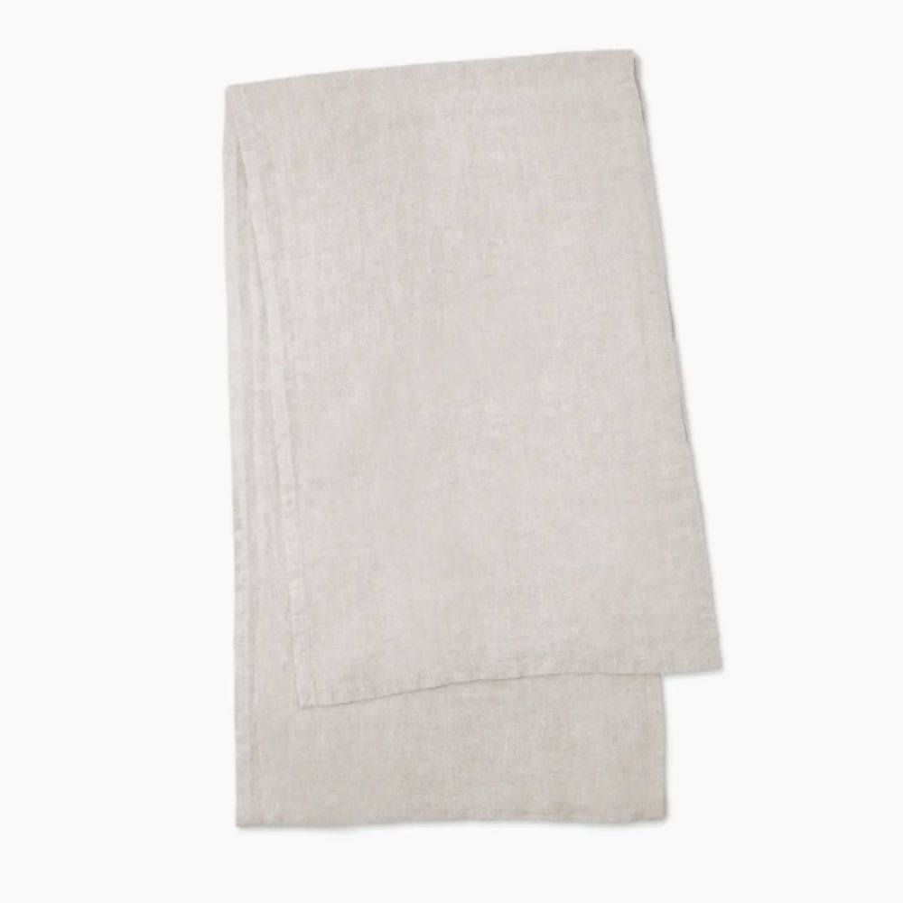 Cream linen table runner
