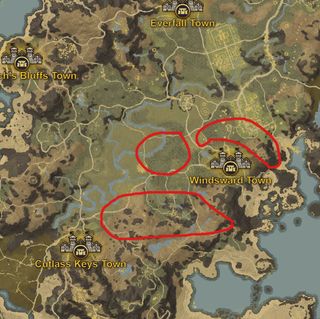 New World Petal Cap locations on the map