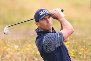 Billy Horschel strikes a wedge shot