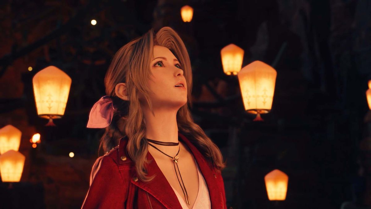 Aerith at a lantern ceremony