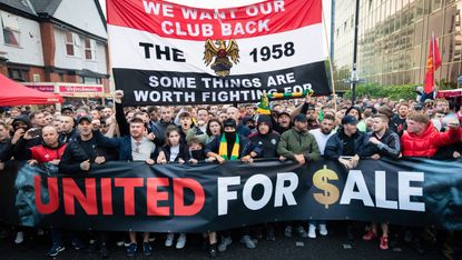 United fans protest against the Glazers’ stewardship 