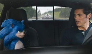 Sonic The Hedgehog Sonic and Tom driving on a country road