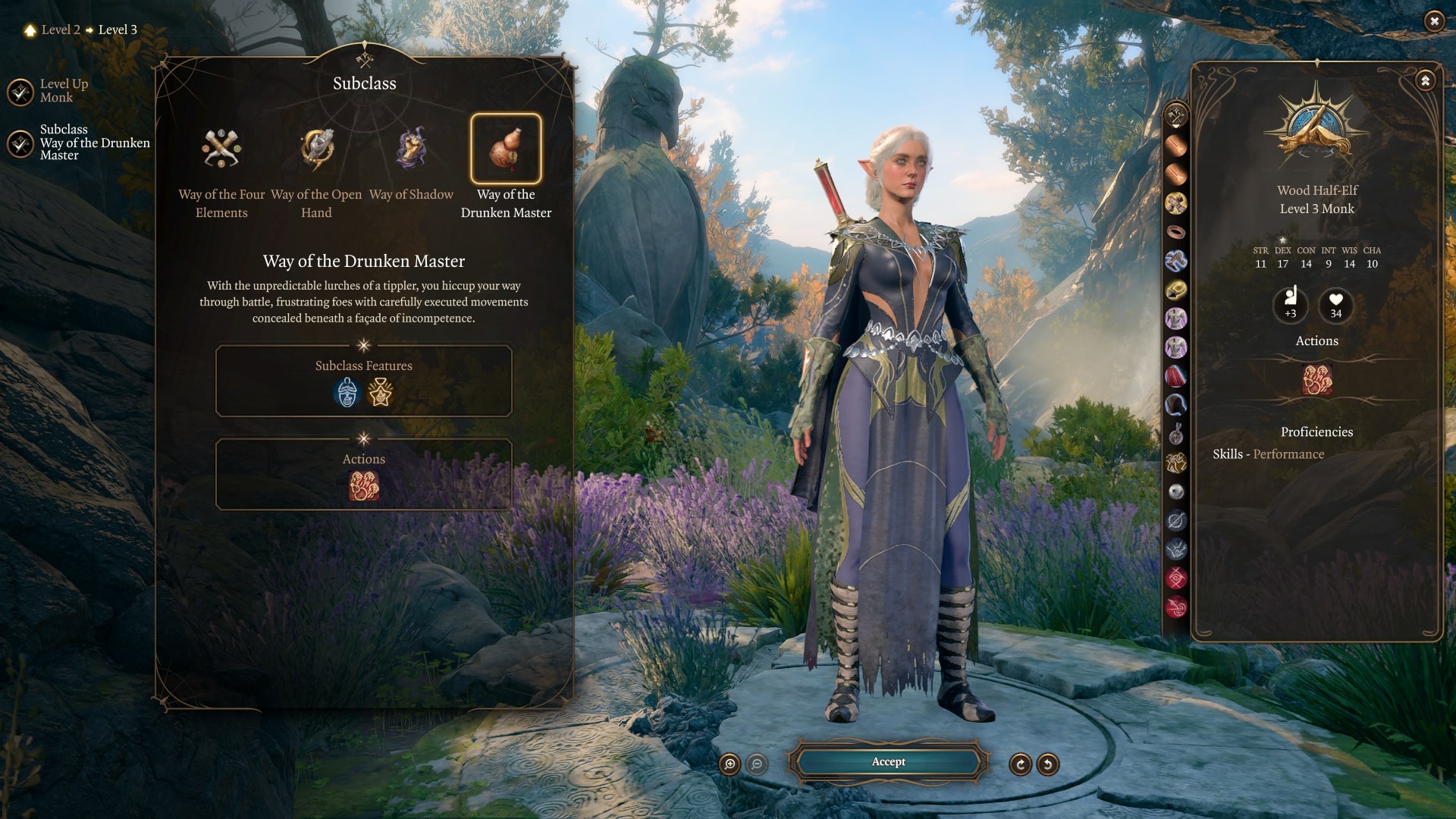 Baldur's Gate 3 Drunken Master Monk in the House of Hope screenshot